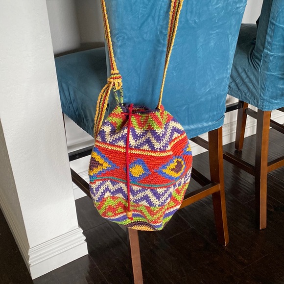 Boho style with vibrant colors and unique pattern purse - Picture 1 of 5